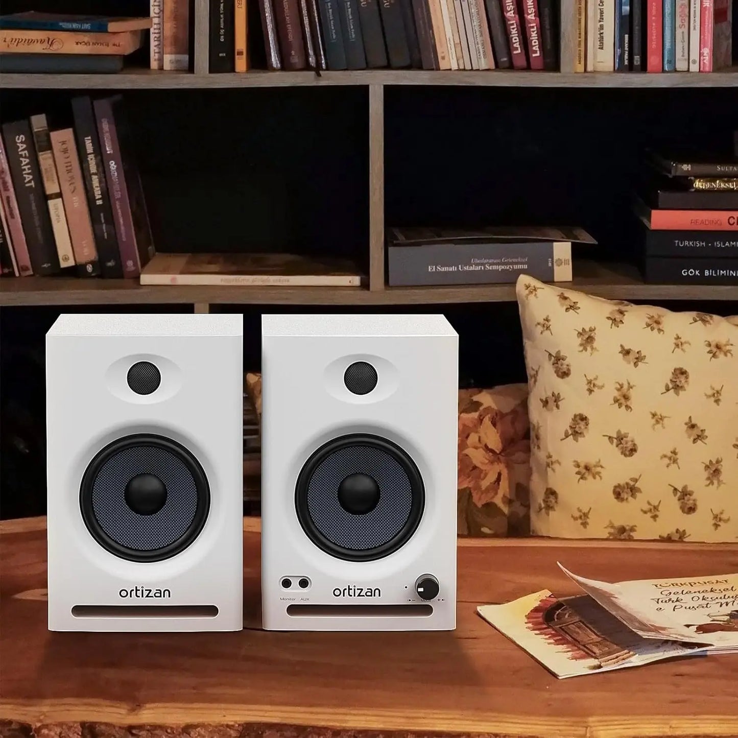 Ortizan Audio Bookshelf Active Speakers Studio Monitor，Bluetooth 5.3 Wireless Computer TV PC USB DAC HiFi Home Subwoofer System