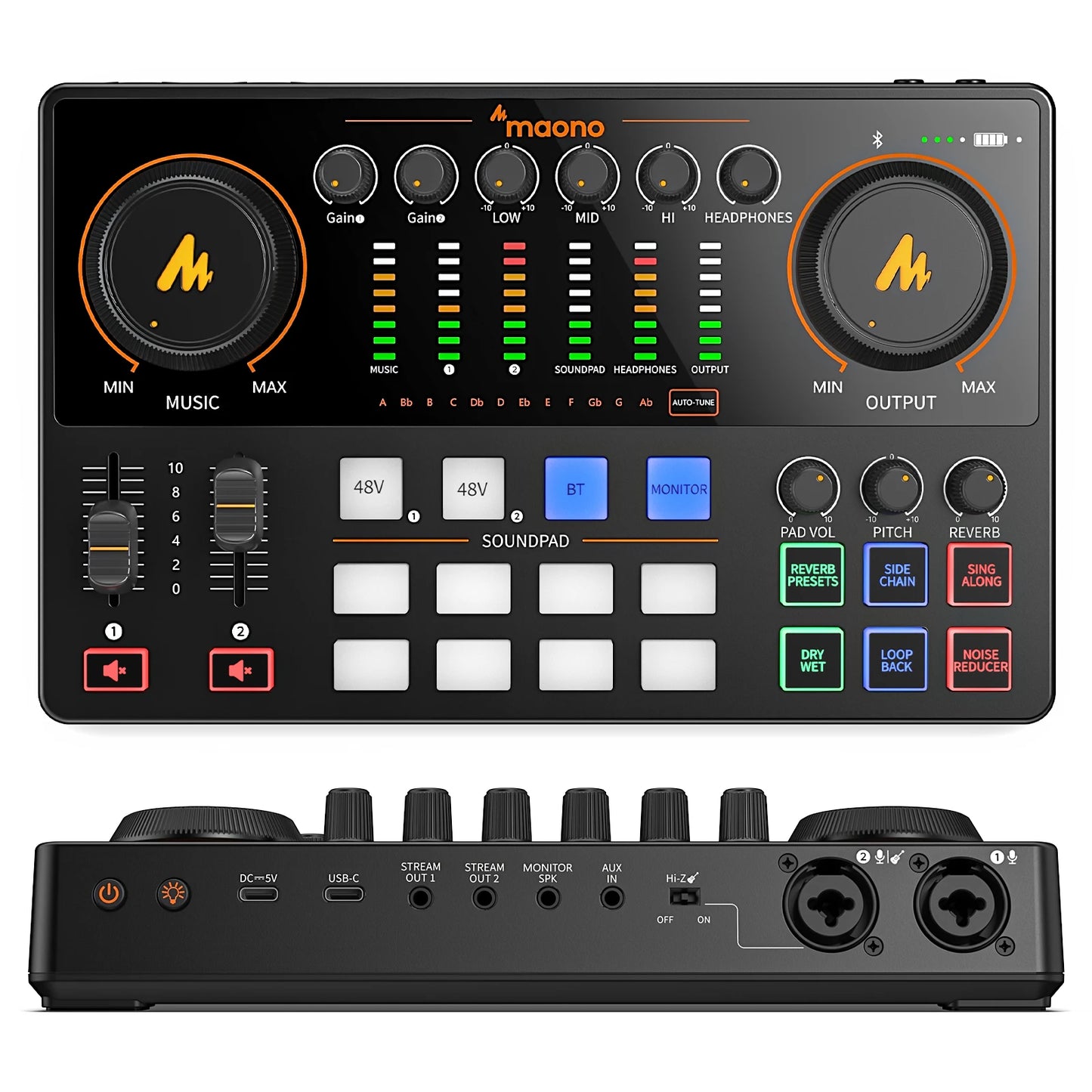 MaonoCaster E2 Gen2 Audio Interface Mixer with Dual XLR Input for Dual Podcast Live Streaming Gaming Audio Interfaces Sound Card