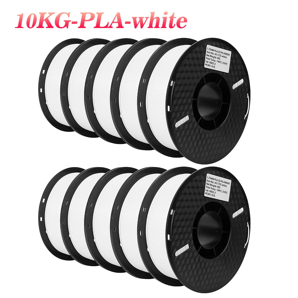10KG PLA Filament PETG 3d Filament 1.75mm For 3D Printer Filament 10rolls/set Mixed colors and materials FDM Printing Fast Ship