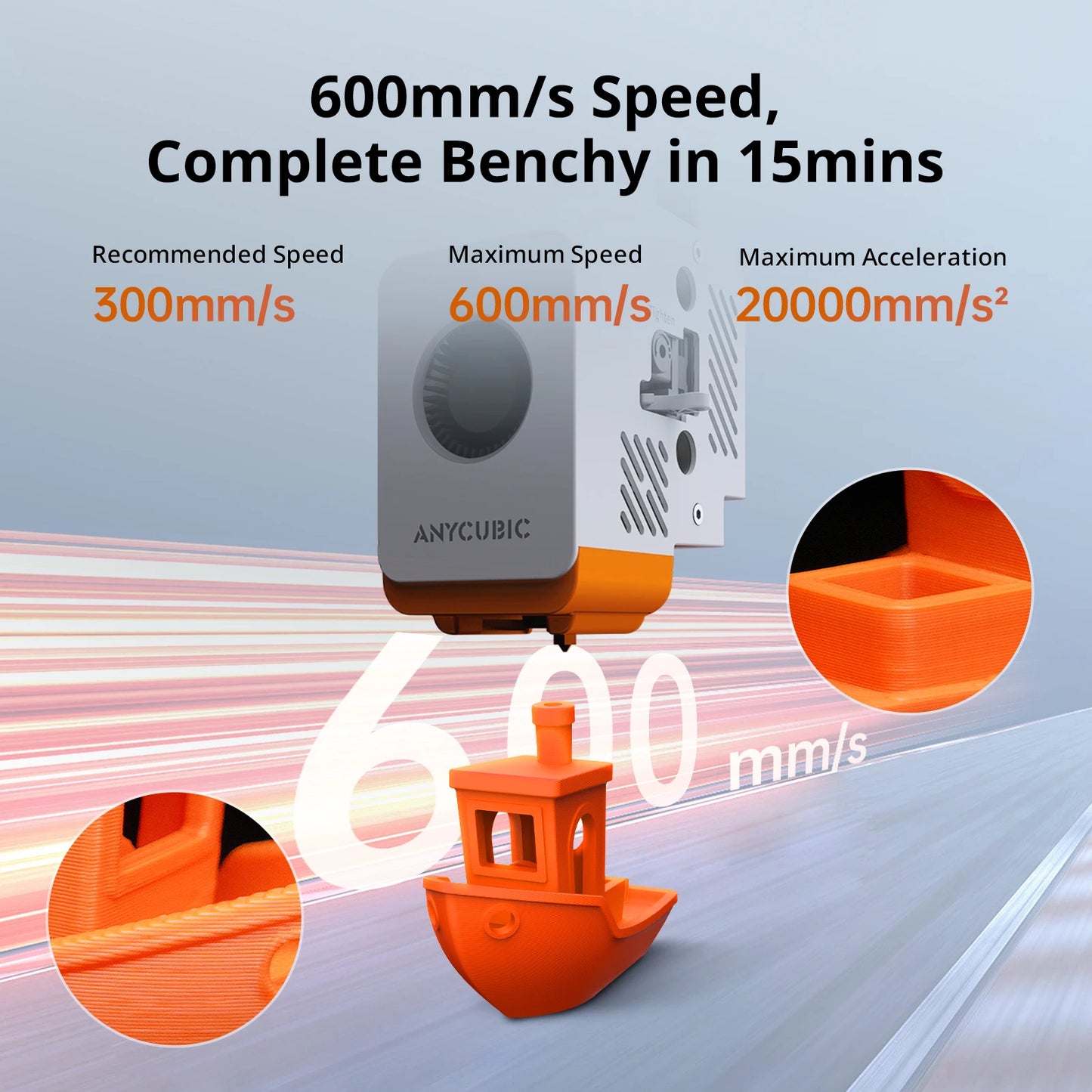 Anycubic Kobra S1 Speedy 3D Printer Core XY Stable Structure Max Speed 600mm/s High Precision Ultra-Quiet 3D Printer