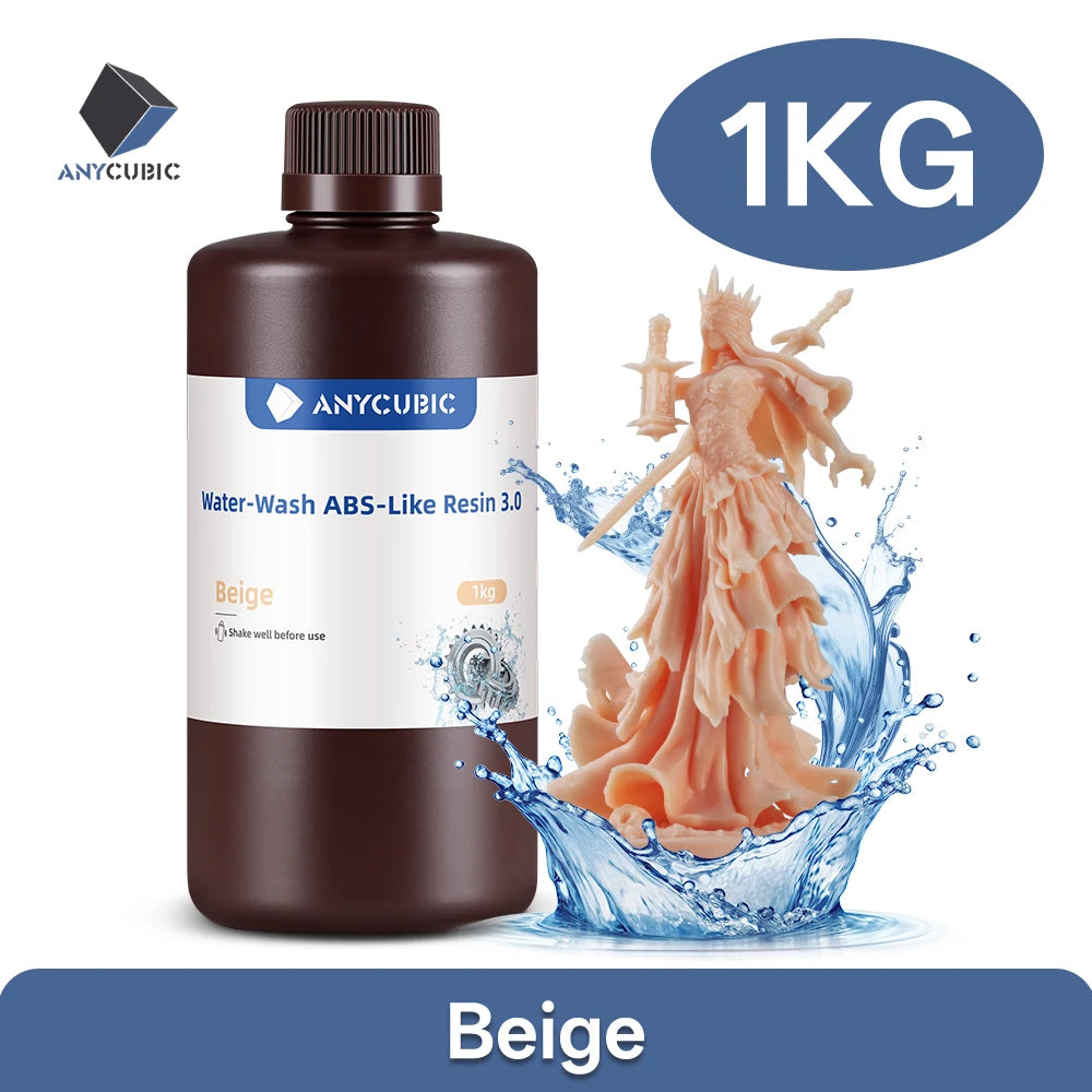 ANYCUBIC ABS-Like Resin 3.0 Water Washable For LCD 3D Printer High Accuracy Low Shrinkage Rate Photopolymer 3D Printing