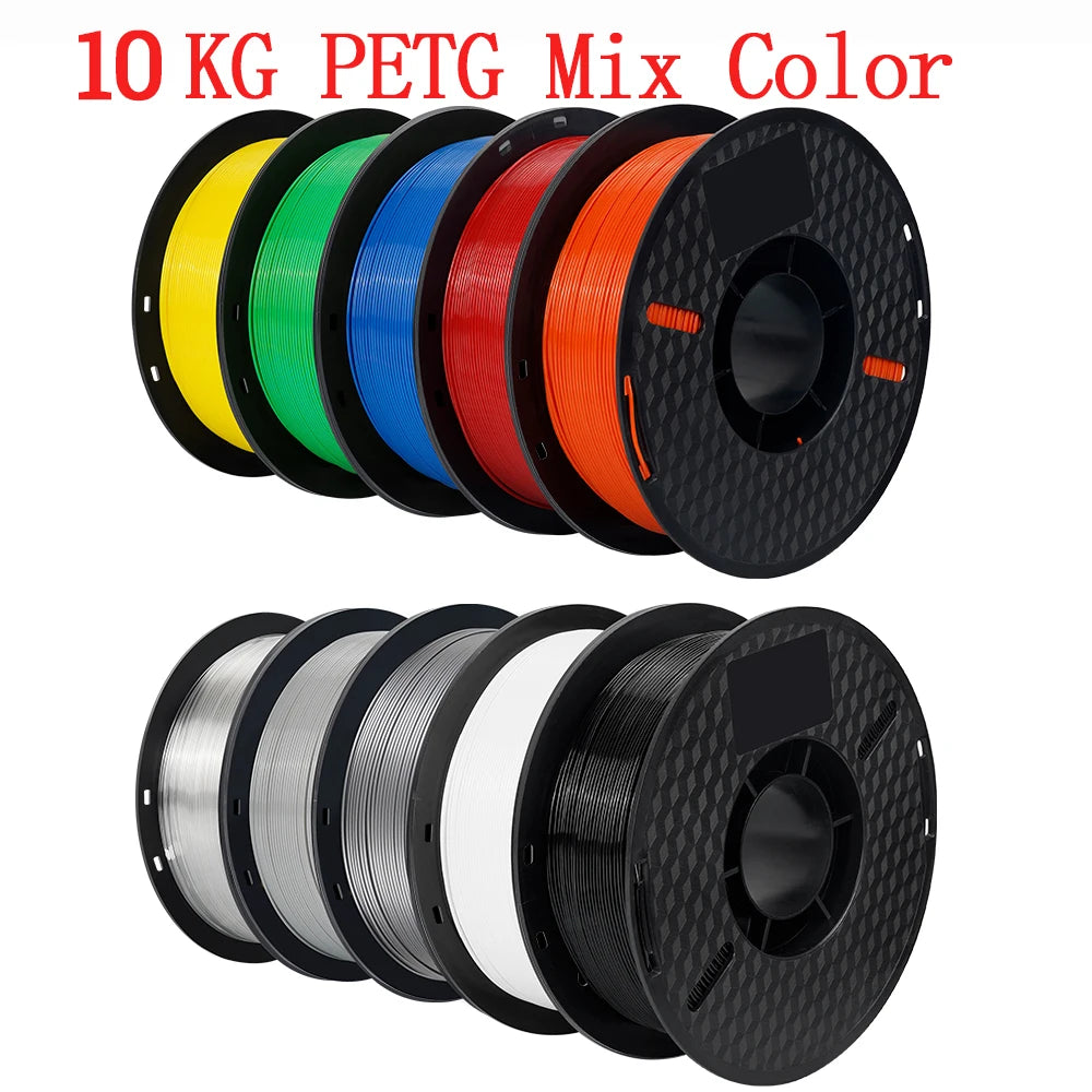 10KG PLA Filament PETG 3d Filament 1.75mm For 3D Printer Filament 10rolls/set Mixed colors and materials FDM Printing Fast Ship