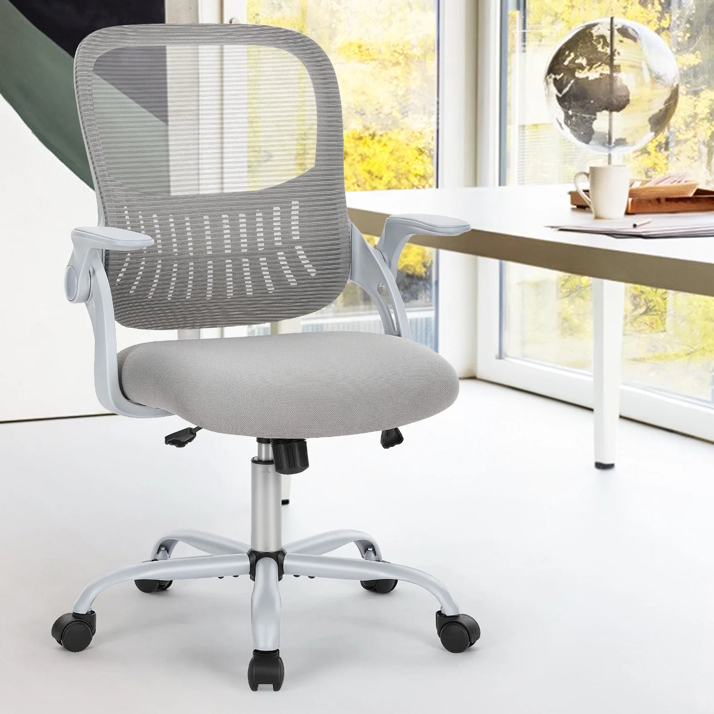JHK Ergonomic Mesh Backrest Office Desk Chair Adjustable Height Computer Rolling Work Swivel Gaming Chairs With Wheels For Home