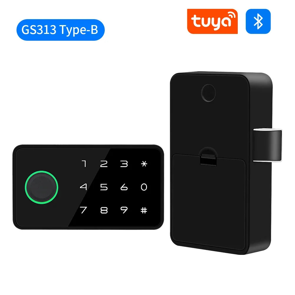 Tuya Smart Fingerprint No Punch Cam Lock Cabinet Lock Door Drawer Filing Cabinet Post Mail Box Furniture Locker Cupboard Locks