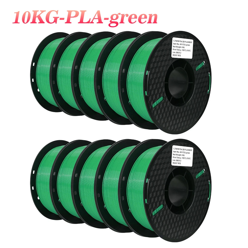 10KG PLA Filament PETG 3d Filament 1.75mm For 3D Printer Filament 10rolls/set Mixed colors and materials FDM Printing Fast Ship