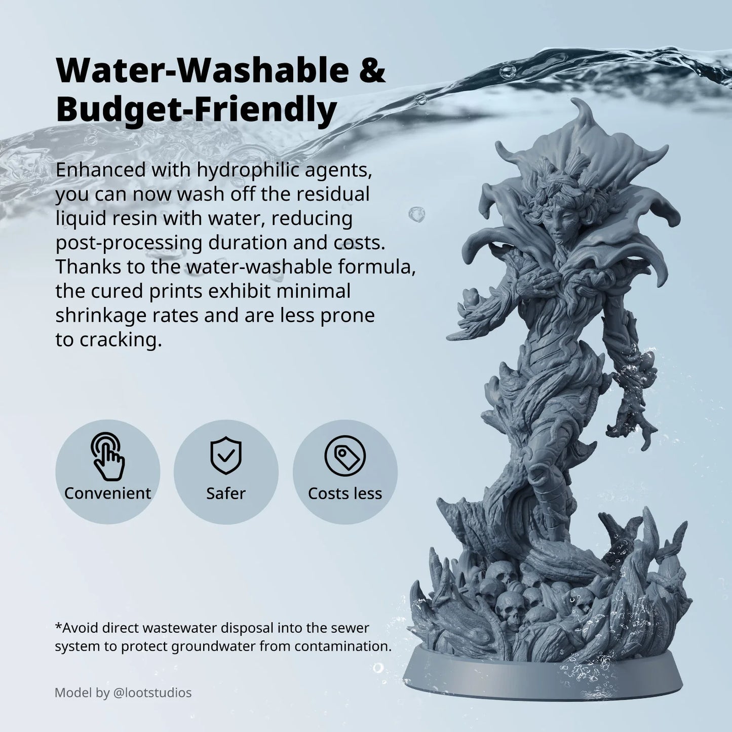 ANYCUBIC ABS-Like Resin 3.0 Water Washable For LCD 3D Printer High Accuracy Low Shrinkage Rate Photopolymer 3D Printing