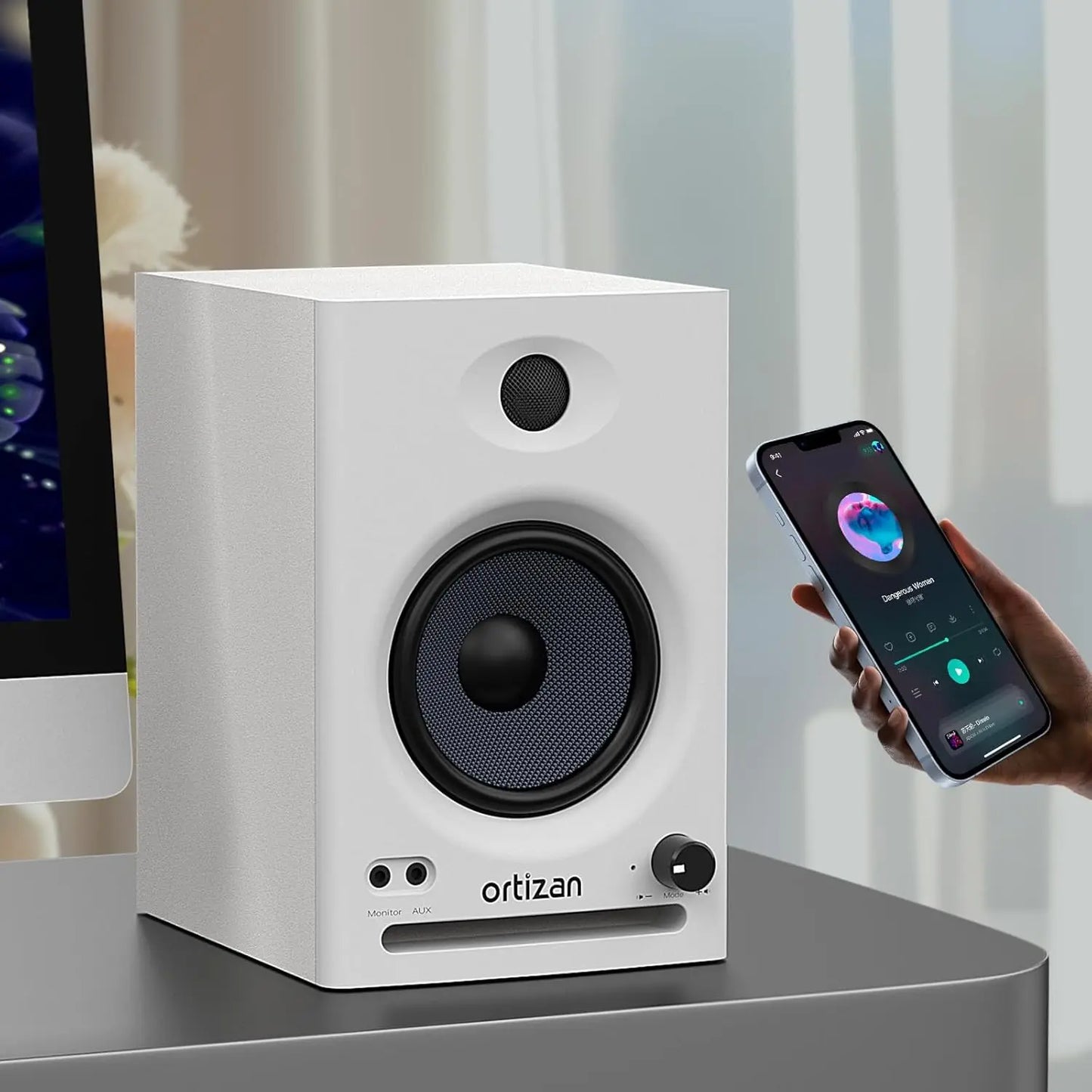 Ortizan Audio Bookshelf Active Speakers Studio Monitor，Bluetooth 5.3 Wireless Computer TV PC USB DAC HiFi Home Subwoofer System